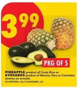 No Frills PINEAPPLE or AVOCADOS offer