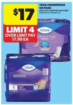 Real Canadian Superstore TENA UNDERWEAR OR PADS offer