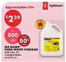 No Frills NO NAME PURE WHITE VINEGAR offer