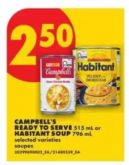 No Frills Campbell's Ready to Serve or Habitant Soup offer