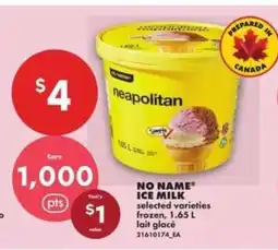 No Frills NO NAME ICE MILK offer