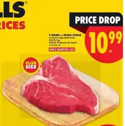 No Frills T-BONE or WING STEAK offer