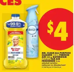No Frills Mr. Clean All Purpose Cleaner, Febreze Air offer