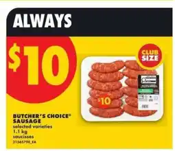 No Frills BUTCHER'S CHOICE SAUSAGE offer