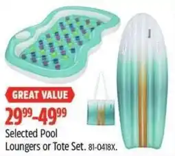Canadian Tire Selected Pool Loungers or Tote Set offer