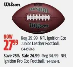 Canadian Tire Wilson Ignition Eco Junior Leather Football offer