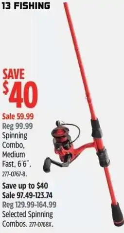 Canadian Tire Spinning Combo, Medium Fast, 6'6" offer