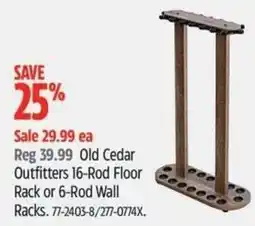 Canadian Tire Old Cedar Outfitters 16-Rod Floor Rack or 6-Rod Wall offer