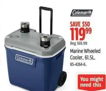 Canadian Tire Coleman Marine Wheeled Cooler offer