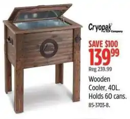 Canadian Tire Wooden Cooler Holds 60 cans offer