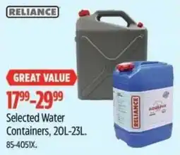 Canadian Tire RELIANCE Selected Water Containers offer