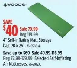 Canadian Tire WOODS 4" Self-Inflating Mat. Storage bag offer