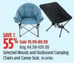 Canadian Tire Selected Woods and Outbound Camping Chairs and Canoe Seat offer