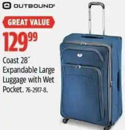Canadian Tire OUTBOUND Coast 28" Expandable Large Luggage with Wet Pocket offer