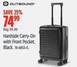 Canadian Tire OUTBOUND Hardside Carry-On with Front Pocket, Black offer