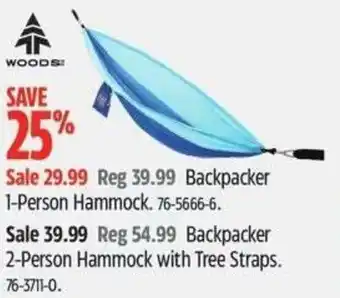 Canadian Tire WOODS Backpacker 1-Person Hammock offer