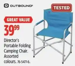 Canadian Tire OUTBOUND Director's Portable Folding Camping Chair offer