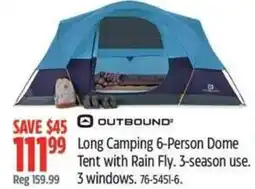 Canadian Tire OUTBOUND Long Camping 6-Person Dome Tent with Rain Fly offer