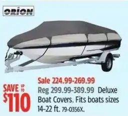 Canadian Tire ORION Deluxe Boat Covers offer