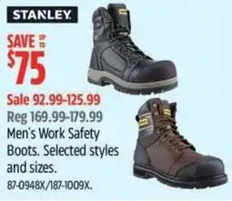 Canadian Tire STANLEY Men's Work Safety Boots offer