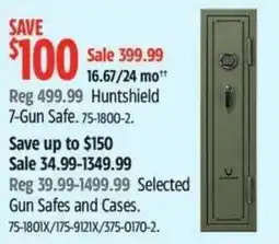 Canadian Tire Huntshield gun safes and cases offer
