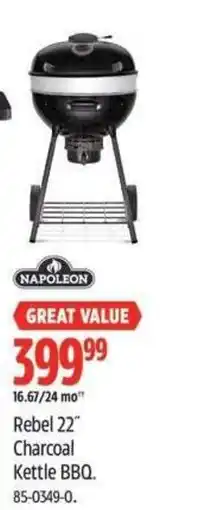 Canadian Tire NAPOLEON Rebel 22" Charcoal Kettle BBQ offer