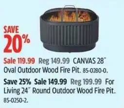 Canadian Tire Canvas 28" oval outdoor wood fire pit offer