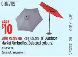 Canadian Tire CANVAS Outdoor Market Umbrellas offer
