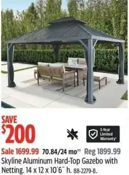 Canadian Tire Skyline Aluminum Hard-Top Gazebo with Netting offer