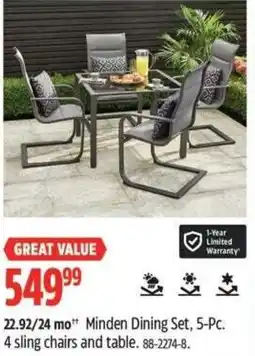 Canadian Tire Minden Dining Set offer