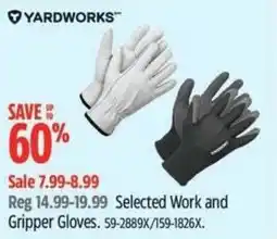 Canadian Tire YARDWORKS Selected Work and Gripper Gloves offer