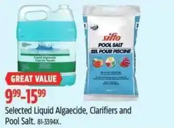 Canadian Tire Selected Liquid Algaecide, Clarifiers and Pool Salt offer
