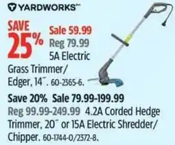Canadian Tire YARDWORKS 5A Electric Grass Trimmer/ edger 14" offer