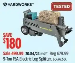 Canadian Tire YARDWORKS 9-Ton 15A Electric Log Splitter offer