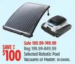 Canadian Tire Selected Robotic Pool Vacuums or Heater offer
