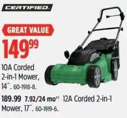 Canadian Tire CERTIFIED Corded 2-in-1 Mower 17" offer