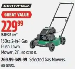 Canadian Tire CERTIFIED Selected Gas Mowers offer