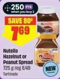 Chalo FreshCo Nutella hazelnut or peanut spread offer