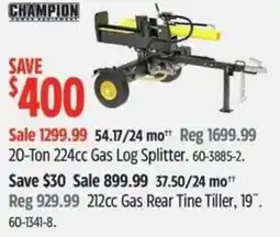 Canadian Tire CHAMPION 212cc Gas Rear Tine Tiller, 19". offer
