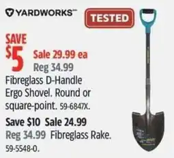 Canadian Tire YARDWORKS Fibreglass D-Handle Ergo Shovel offer