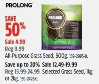 Canadian Tire PROLONG All-Purpose Grass Seed offer