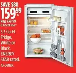 Canadian Tire Fridge, White or Black offer