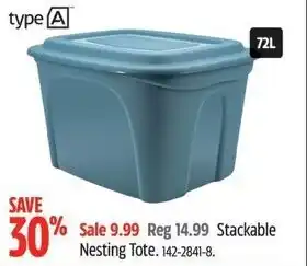 Canadian Tire Stackable Nesting Tote offer
