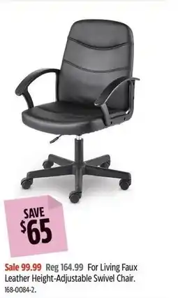 Canadian Tire For living faux leather height-adjustable swivel chair offer