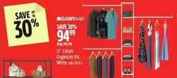 Canadian Tire CLOSETMAID 12" Closet Organizer Kit offer