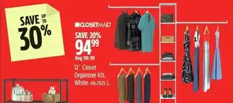 Canadian Tire CLOSETMAID 12" Closet Organizer Kit offer