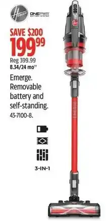 Canadian Tire Emerge Removable battery and self-standing offer