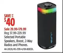 Canadian Tire Selected Portable Speakers offer