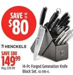 Canadian Tire HENCKELS 14-Pc Forged Generation Knife Block Set offer