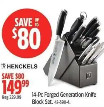 Canadian Tire HENCKELS 14-Pc Forged Generation Knife Block Set offer